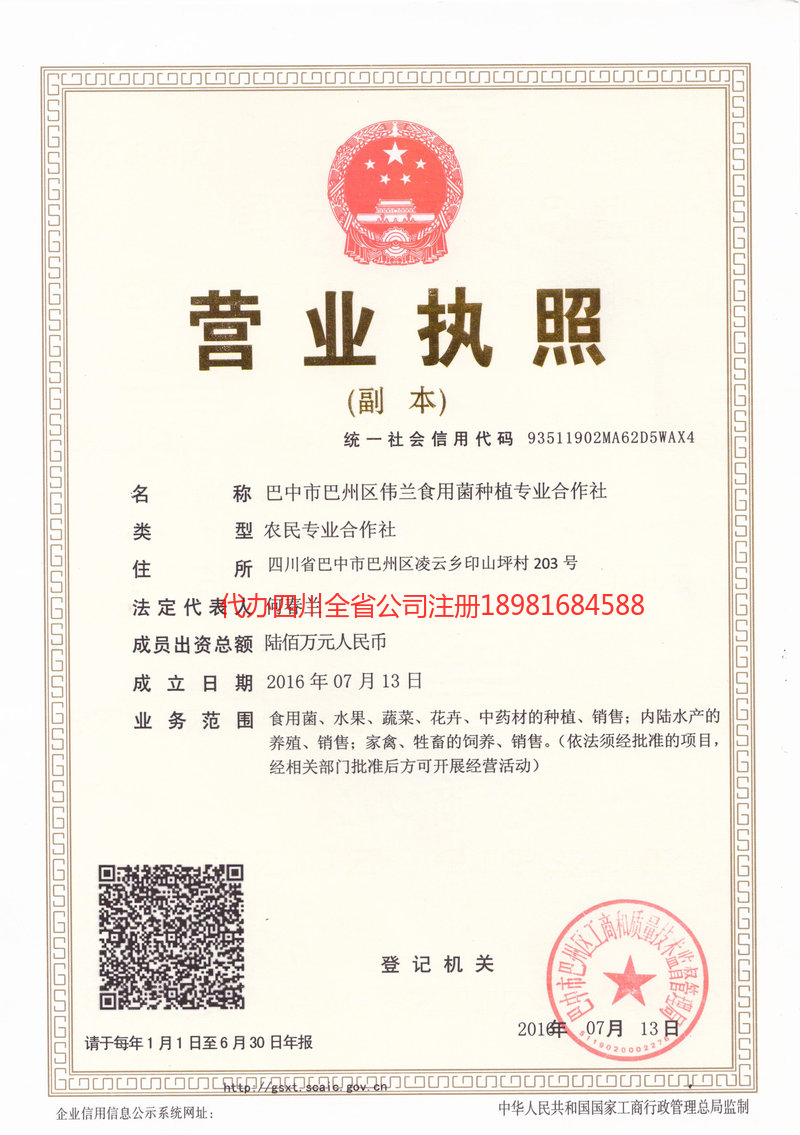 当阳当阳伟兰食用菌种植专业合作社